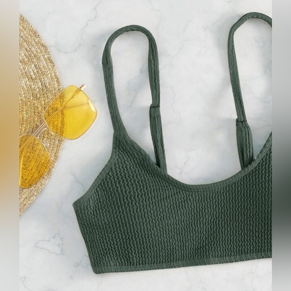 Bikini Sets for Women Solid Textured Bikini Bathing Suits 2 Piece Swimsuit - Picture 12 of 14